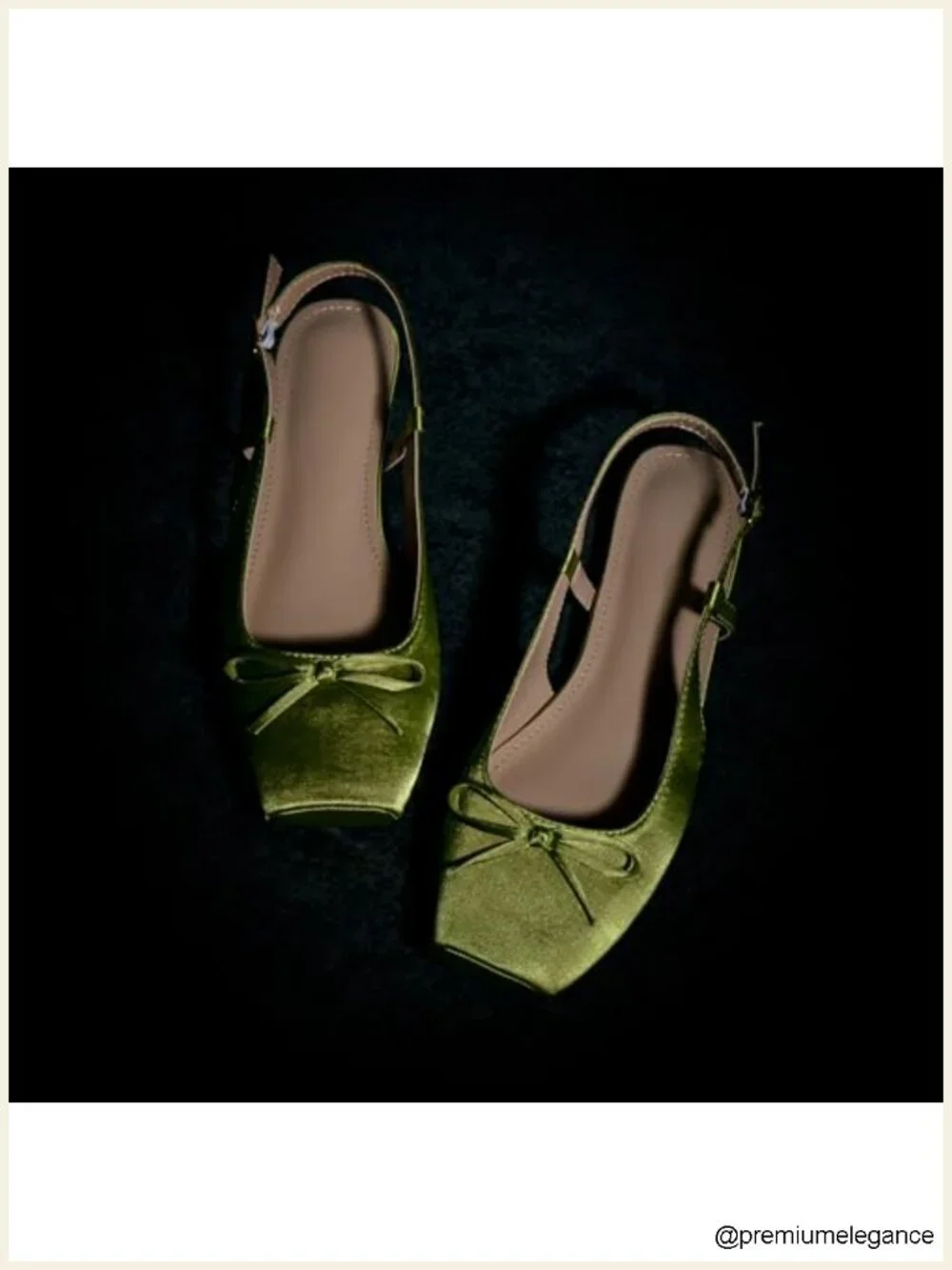 Women's Square Toe Satin Ballet Flats with Ankle Buckles Slingback